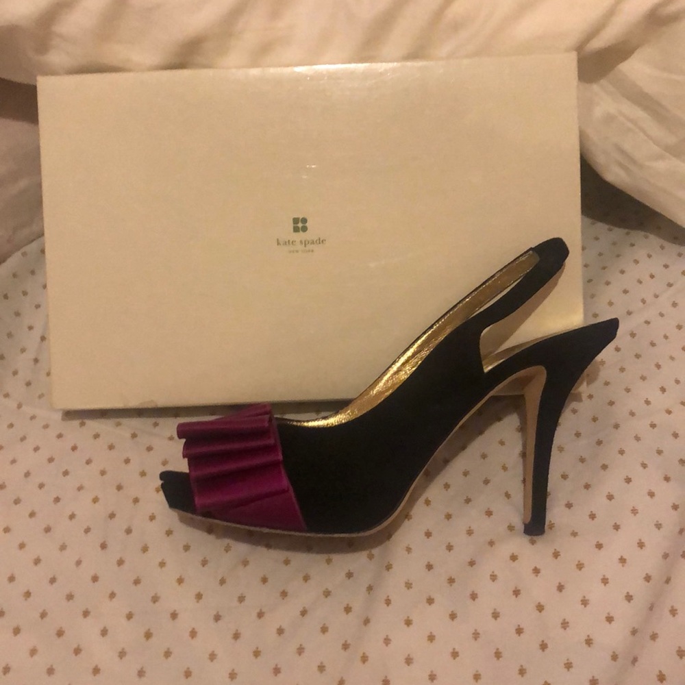 Kate Spade black suede heels